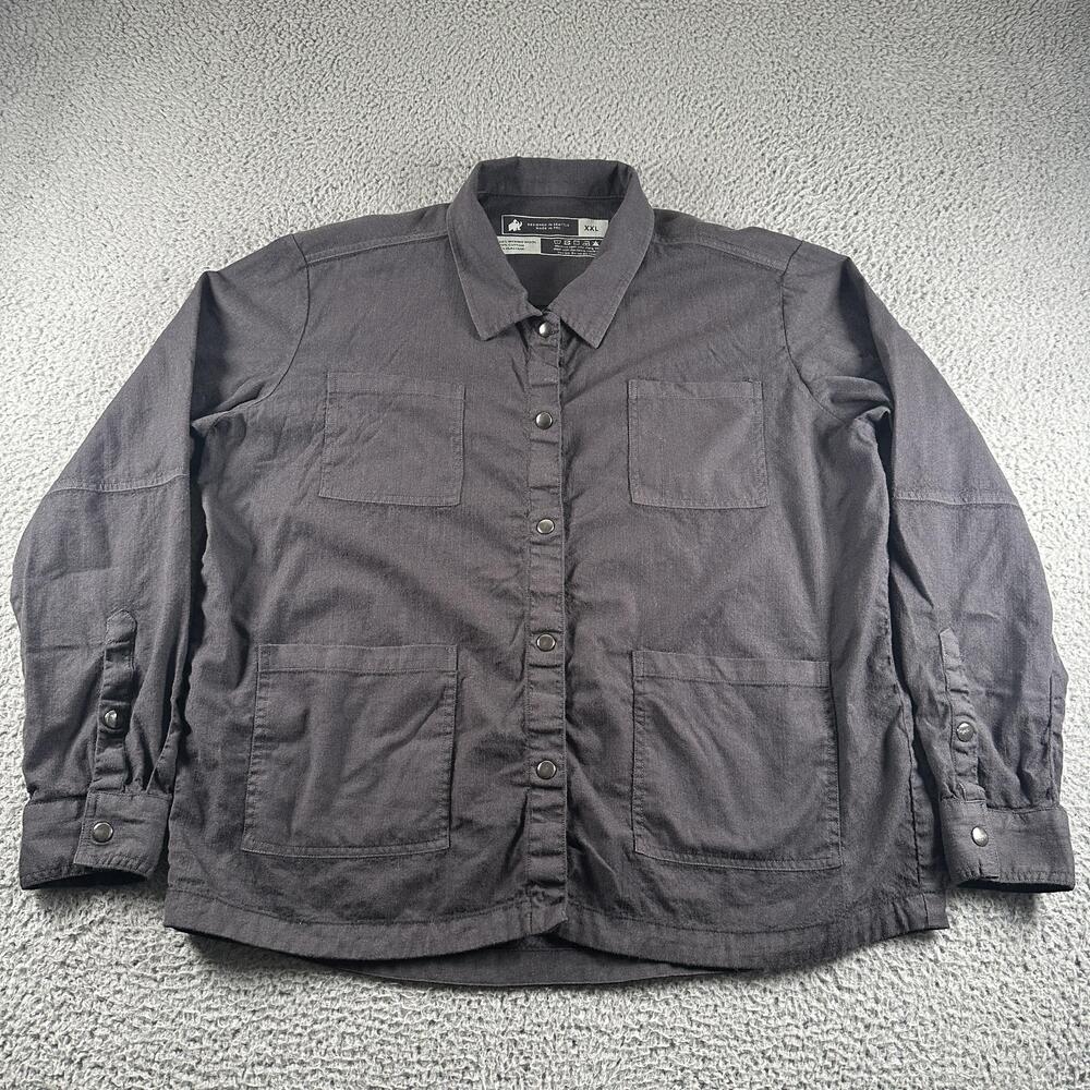 Woolly Chore Coat Jacket Mens 2XL Gray Merino Wool Blend Snap Button Pockets